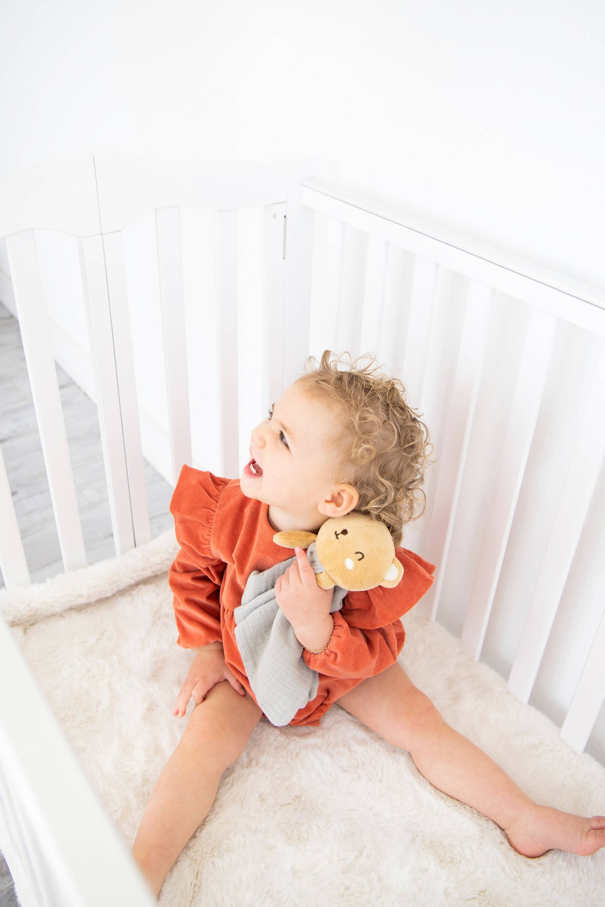 Baby Lovey Snuggle Blanket, Bear, Organic Cotton Muslin