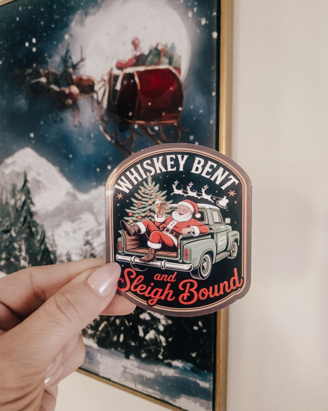 Whiskey Bent Christmas Vinyl Sticker